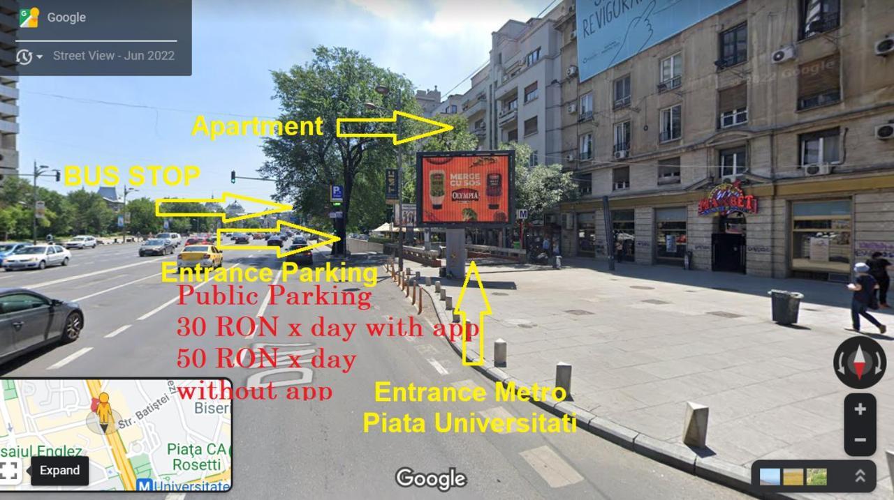 Anastasia Balcescu Apart 4 Self Check In Code From 2Pm Kitchen And Bedroom Bukarest Eksteriør billede